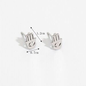Stainlees Steel Hamsa Stud Earrings
